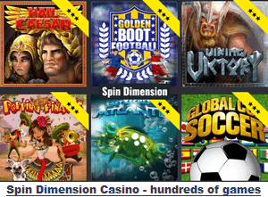 Play hundreds of games at Spin Dimension Casino